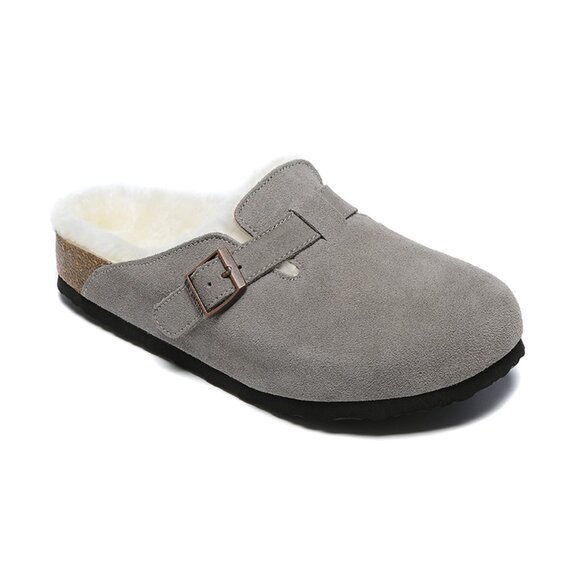 Birkenstock Unisex Adult Boston Shearling Suede Leather Clogs - Picture 1 of 3